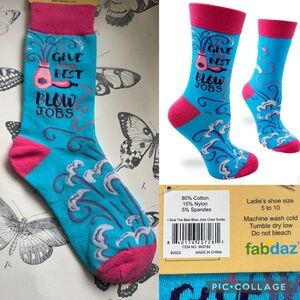 Funny Hairstylist/Hairdresser “I Give the Best Blow Jobs”Women's Crew Socks, NWT